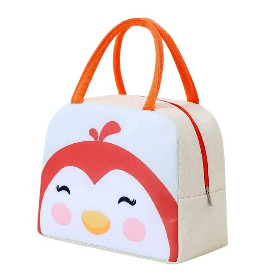 Morgan Sweet Cheeks Orange Birdie Animal Face Small Insulated Lunch Bag