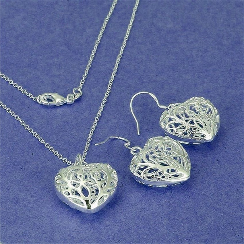 Paulina Filigree Full Heart Sterling Silver Pendant Necklace Gift Boxed