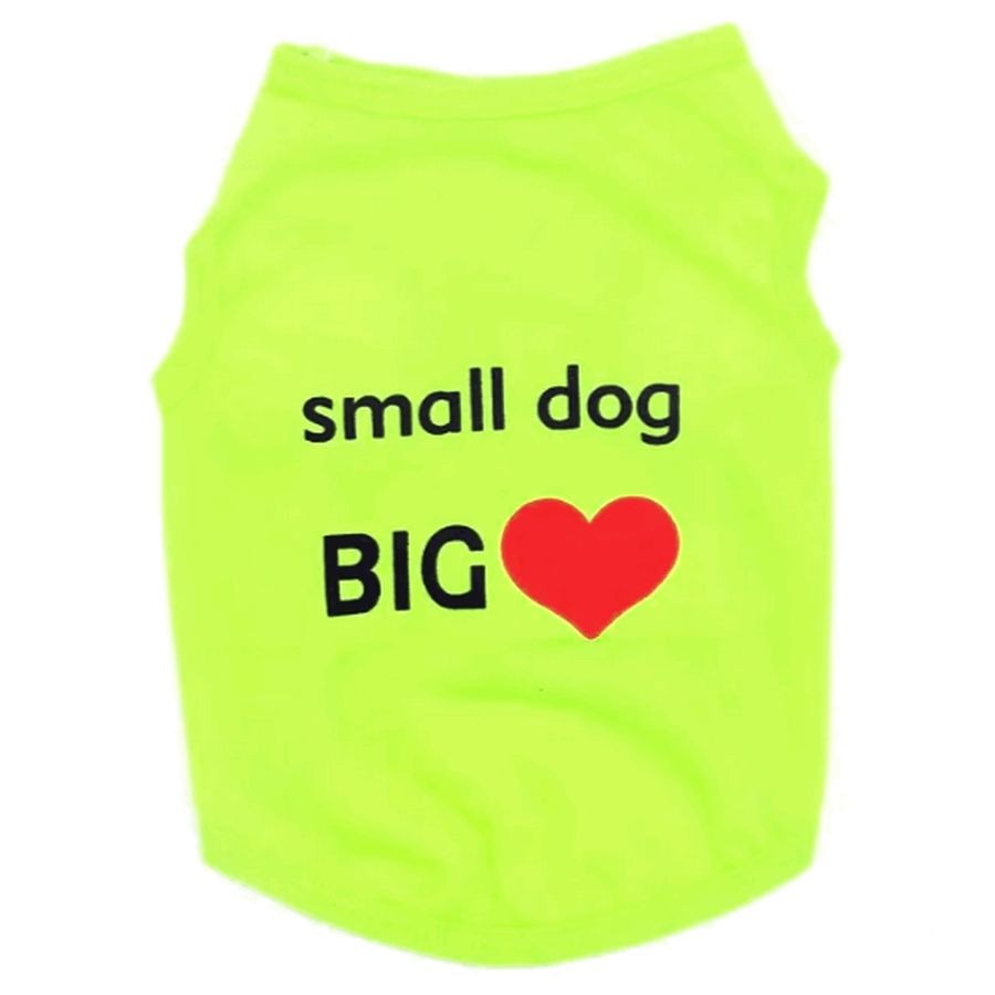 Randy Love Little Dog Tee Shirt and Tiny Toy Gift Package Size XS Neon Green