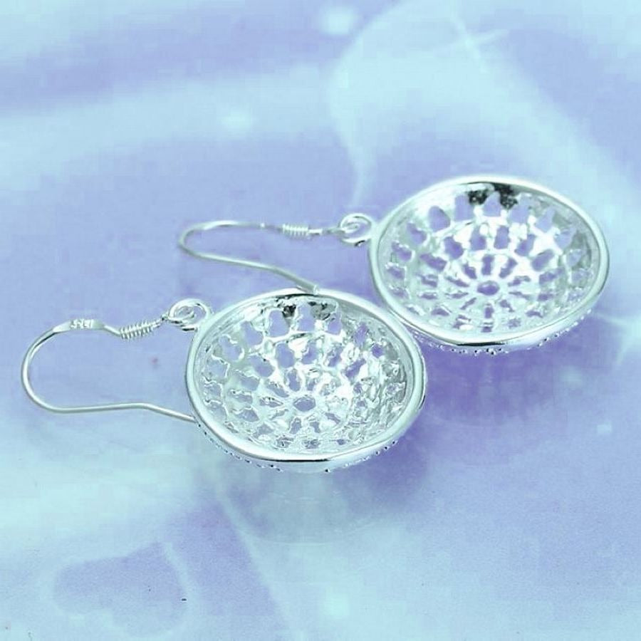 Jacqueline Medallion Sterling Silver Dangle Earrings Gift Packaged