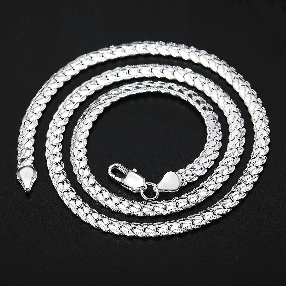 Lenoxette Shimmer 925 Sterling Silver Herringbone Chain Necklace Gift Packaged