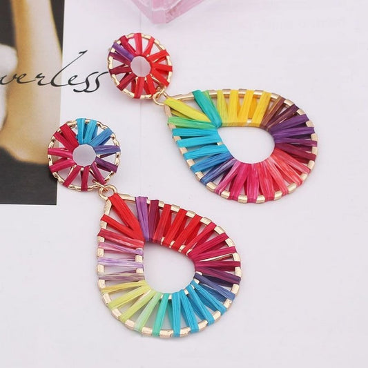 Lyanna Colorful Bohemian Cotton Weaved Earrings Teardrop Shaped Gift Packaged